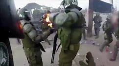Chilling video captures Chilean cops set afire by Molotov cocktails