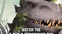 The T-Rex & Indominus Rex Battle It Out On Jurassic World: The Ride