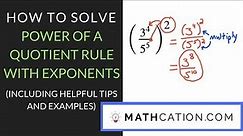 Power of a Quotient Rule for Exponents | 8th Grade | Mathcation