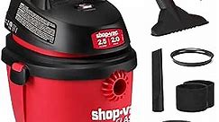 Shop-Vac 2.5 Gallon 2.0 Peak HP Wet/Dry Vacuum, Portable Compact Shop Vacuum with Top Handle, Wall Bracket & Attachments