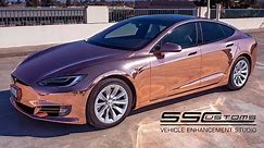 ROSE GOLD CHROME Tesla Model S | Vinyl Car Wrap Installation | [SS Customs]