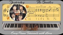 Yesterday - The Beatles - Piano Tutorial - Letter Notes