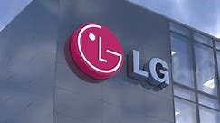 LG Editorial render highlighting corporate logo against blue sky