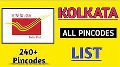 Pin Code List of Kolkata City in West Bengal || Post Offices Details in Kolkata District West Bengal