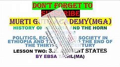 HISTORY OF ETHIOPIA AND THE HORN UNIT THREE LESSON TWO ANCIENT STATES