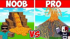 Minecraft NOOB vs PRO: GIANT VOLCANO HOUSE BUILD CHALLENGE WITH @ProBoiz95