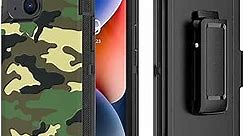 Szfirstey Case with Belt-Clip Compatible with iPhone 14 for iPhone 13,Rugged Shockproof/Dust Proof Military Protective Tough Phone Cover Heavy Duty (Camouflage)