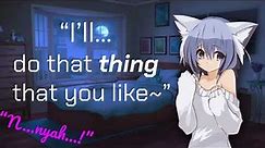 Your Neko Girlfriend Whispers In Your Ear Before Bed (ASMR Roleplay) (kisses) (ear licking) (rain)