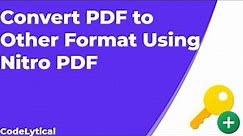 How to Convert PDF to Excel, PowerPoint, Images Using Nitro Pro 13