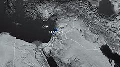 Lebanon Map Blue Color 4K