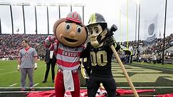 'Purdue Pete' dons Ohio State gear, jokingly films Michigan from Michigan Stadium sideline