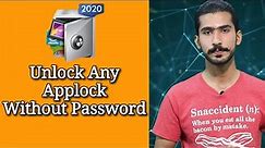 How To Unlock Applock Without Password | unlock applock if setting is locked