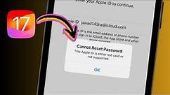 This Apple ID Either Not Valid or Not Supported | How to Fix Apple ID Cannot Reset Password iOS 17