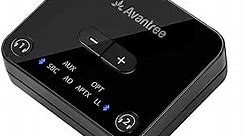 Avantree Audikast 2 [2024] - Bluetooth 5.3 Audio Transmitter for TV with aptX Adaptive, Low Latency, Qualcomm Class 1, 2 Headphones Dual Link, Support Optical, AUX 3.5mm & RCA, Long Range up to 100ft