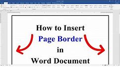 How to Insert Page Border in Word Document