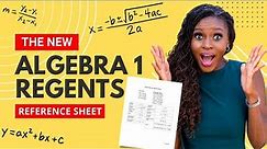 New Algebra 1 Regents Reference Sheet - June 2024
