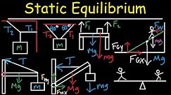 Static Equilibrium - Tension, Torque, Lever, Beam, & Ladder Problem - Physics