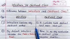 Difference between abstract class and interface in java | Interface Vs Abstract Class