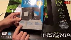 Insignia 19" 720p 60Hz LED TV & Dynex Wall Mount Unboxings: NS-19E310A13