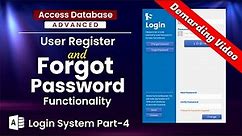 Forgot Password System in Access Database Project Part-4