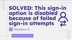 Windows 11 - HELP - Sign in PIN disabled, no other options