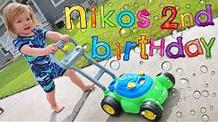 NiKO 2nd BiRTHDAY!! baby bear is getting big! Ultimate family party with cake, presents, bubbles!