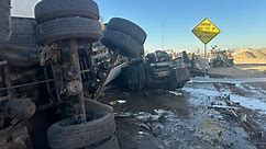 2 injured in multi-semi crash; I-10 shut down at Transmountain