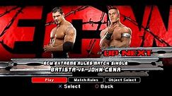 WWE SmackDown VS Raw 2008 PS3 - Batista VS John Cena - ECW Extreme Rules [2K][mClassic]