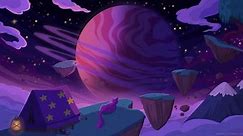 Purple Cat On Space Live Wallpaper