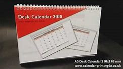 A5 Desk Calendar for year 2019
