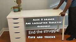 IKEA Alex Drawer And Lagkapten Tabletop Desk Assembly | Instructions | Connection Tips @TowneBlvdTiy