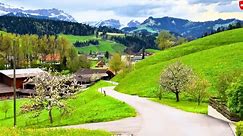瑞士 恩特勒布赫区 美丽的瑞士乡村和农田,这样的乡村也太舒服了吧！