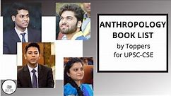 Book-List for Anthropology (Optional) | Recommended by toppers| UPSC- CSE Preparation| LBSNAA
