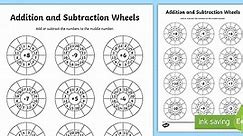 Addition and Subtraction Wheels Worksheet