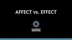 Affect vs. Effect