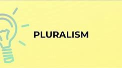 What is the meaning of the word PLURALISM?