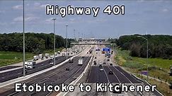 Ontario Highway 401 - Etobicoke to Kitchener - Toronto Freeways - July, 2023