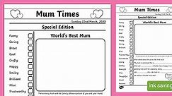 Mother's Day Newspaper Card Template