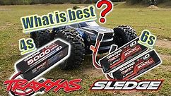 Traxxas Sledge 6s v 4s lipo battery comparison