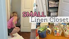 Linen Closet Mini Makeover // Small Closet Storage