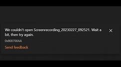 Error 0x800700AA We couldn't open mp4 file in windows 10 media player
