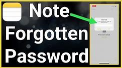 How To Fix Forgotten Notes Password On iPhone