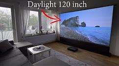 Xiaomi 4K laser projector on 120'' Floor Rising ALR Projection Screen