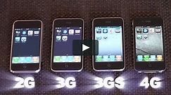 iPhone 2G/3G/3GS/4 Speed Comparison