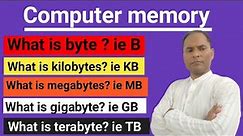 What is mean of kb mb gb || How many mb in 1gb data || Types of data? || Data units |meaning of byte