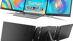 Teamgee Portable Monitor , 14” FHD 1080P IPS Laptop Screen Extender with Build-in Stand/Dual Speakers, HDMI/USB-A/Type-C Plug and Play Display for 13”-17” Laptops (Mac, Wins, Android, Dex)