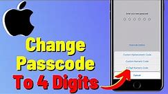 How To Change iPhone Passcode To 4 Digits