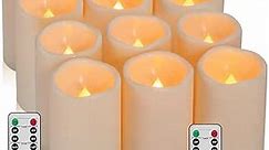 Flameless Candles Waterproof Remote Candles Battery Operated,LED Candles Outdoor Indoor Battery Operated Candles Plastic Set of 12 （D: 3" x H: 6"