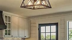 FadimiKoo Flush Mount Ceiling Light Fixtures for Kitchen Hallway, 4-Light Close to Ceiling Lighting, Industrial Farmhouse Square Cage Ceiling Lamp for Dining Room, Living Room, Bulb Not Included