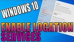How To Enable Your Location Services On Your PC Or Laptop In Windows 10 Tutorial